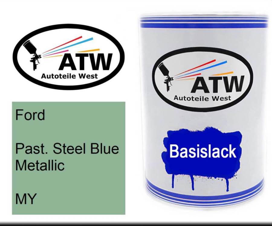 Ford, Past. Steel Blue Metallic, MY: 500ml Lackdose, von ATW Autoteile West.